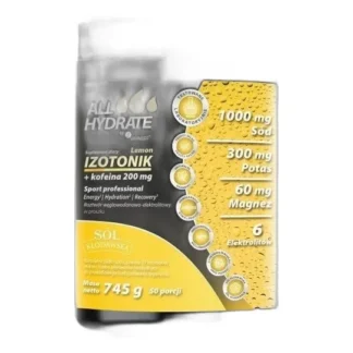 Aliness AllHydrate Izotonik Lemon + Kofeina Węglowodany Glukoza 745g — zdjęcie 1