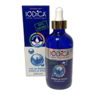 Jod + pipeta naturalny koncentrat jodu krople suplement diety Iodica 240 ml — zdjęcie 1